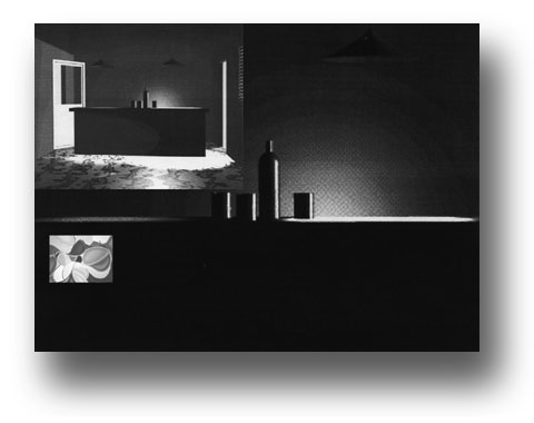 Barraum Innenszene ( Renderpicture - AKtivGalerie  Gerald M&ouml;hnle 98' 12 )